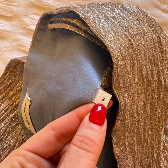 Tory Burch Silver Metallic Shimmering Maxi Skirt - Picture 7 of 10